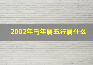 2002年马年属五行属什么