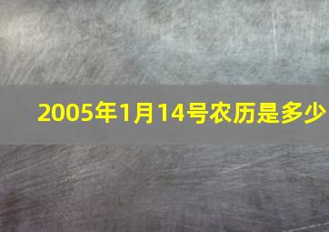 2005年1月14号农历是多少