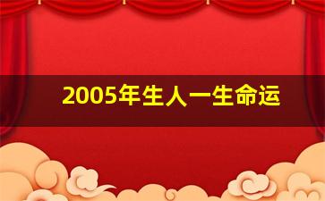 2005年生人一生命运