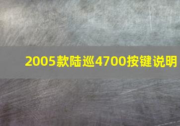 2005款陆巡4700按键说明