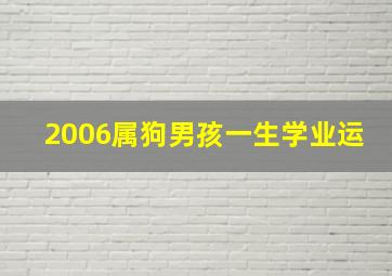 2006属狗男孩一生学业运