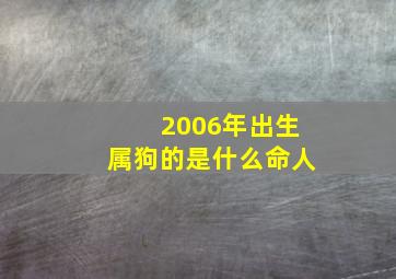 2006年出生属狗的是什么命人