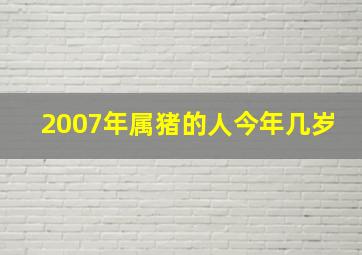 2007年属猪的人今年几岁