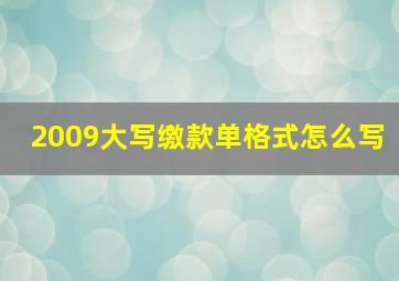 2009大写缴款单格式怎么写