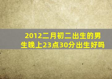 2012二月初二出生的男生晚上23点30分出生好吗