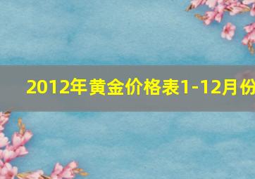 2012年黄金价格表1-12月份