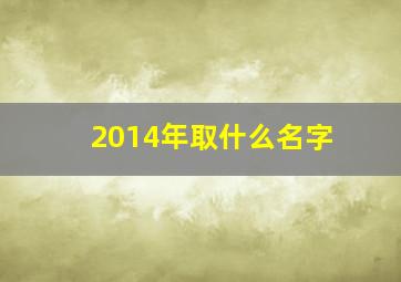 2014年取什么名字