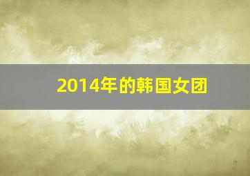 2014年的韩国女团