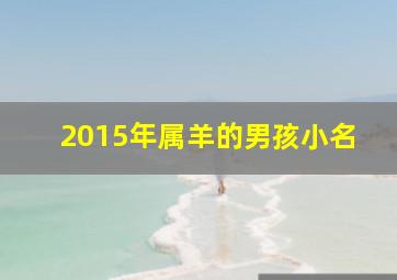 2015年属羊的男孩小名