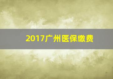 2017广州医保缴费