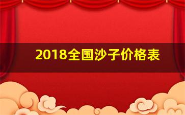 2018全国沙子价格表