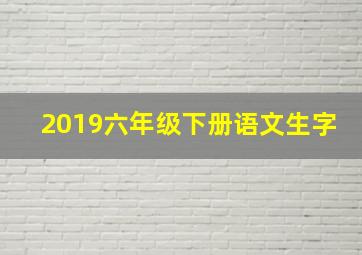 2019六年级下册语文生字