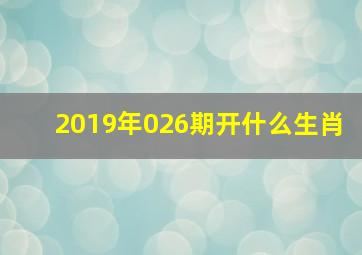 2019年026期开什么生肖