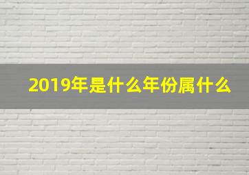 2019年是什么年份属什么