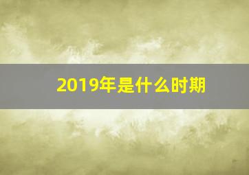 2019年是什么时期