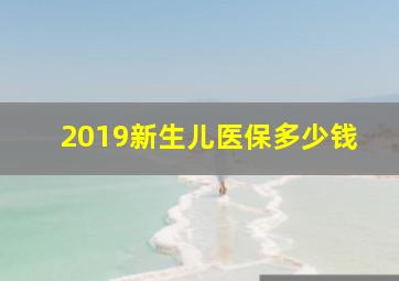 2019新生儿医保多少钱