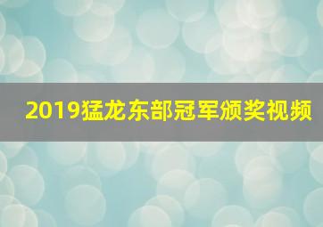 2019猛龙东部冠军颁奖视频