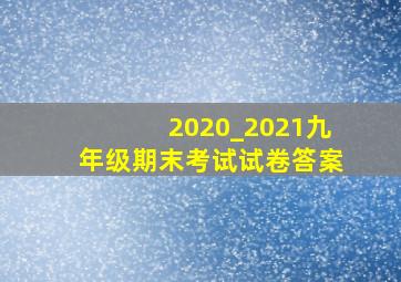 2020_2021九年级期末考试试卷答案