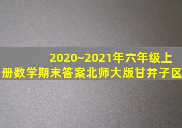 2020~2021年六年级上册数学期末答案北师大版甘井子区