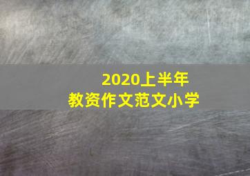 2020上半年教资作文范文小学