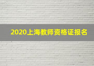 2020上海教师资格证报名