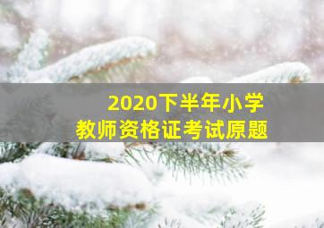 2020下半年小学教师资格证考试原题