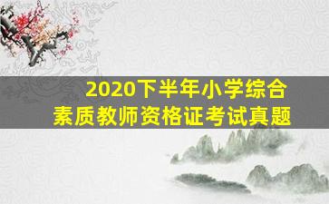 2020下半年小学综合素质教师资格证考试真题