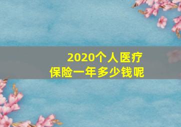 2020个人医疗保险一年多少钱呢