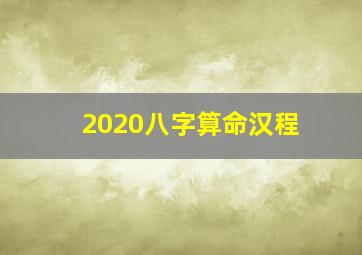 2020八字算命汉程