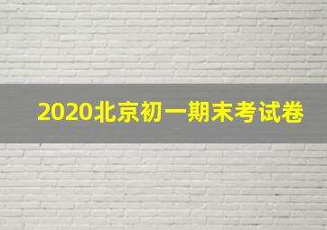 2020北京初一期末考试卷