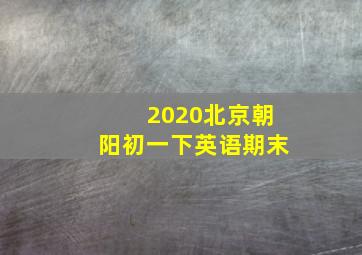 2020北京朝阳初一下英语期末