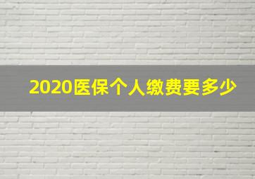 2020医保个人缴费要多少