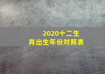 2020十二生肖出生年份对照表