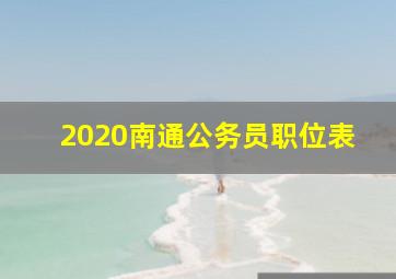 2020南通公务员职位表