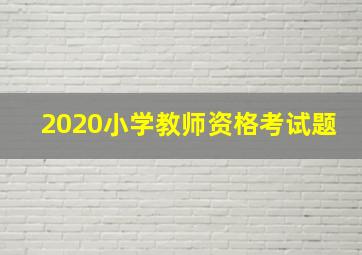 2020小学教师资格考试题