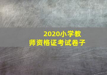 2020小学教师资格证考试卷子