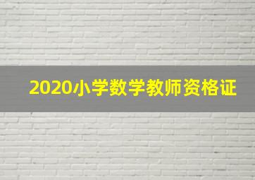 2020小学数学教师资格证