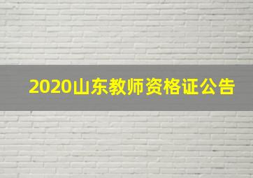 2020山东教师资格证公告