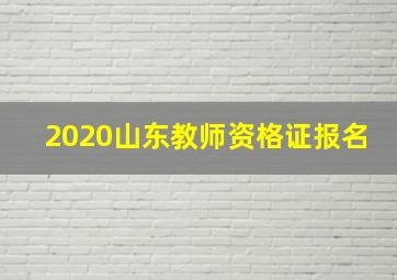 2020山东教师资格证报名