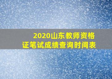 2020山东教师资格证笔试成绩查询时间表