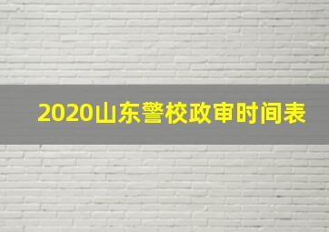 2020山东警校政审时间表