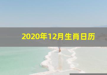 2020年12月生肖日历