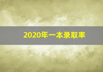 2020年一本录取率