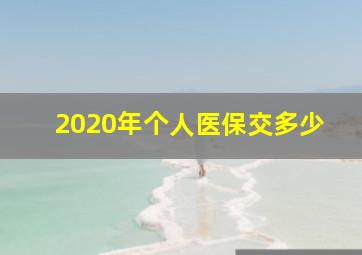 2020年个人医保交多少