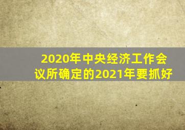 2020年中央经济工作会议所确定的2021年要抓好