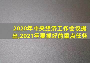 2020年中央经济工作会议提出,2021年要抓好的重点任务