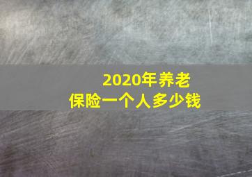 2020年养老保险一个人多少钱