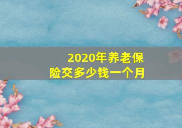 2020年养老保险交多少钱一个月