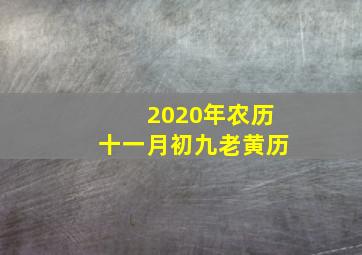 2020年农历十一月初九老黄历