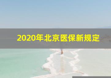 2020年北京医保新规定